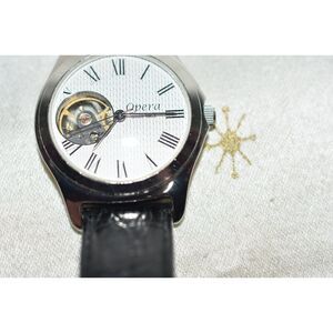 Vtg. Rare Opera Since 1903 Manual Winding Mechanical Open Heart Glass Back Watch